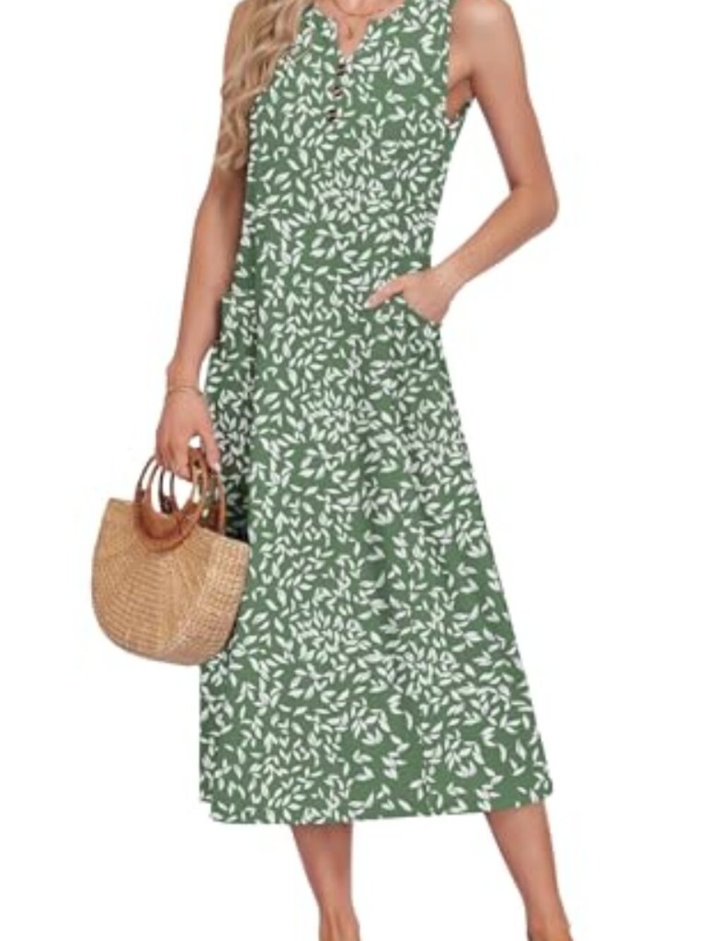 🆕 Summer Dress for Women Casual Sleeveless V-Neck Sundress Hawaiian Long Beach
